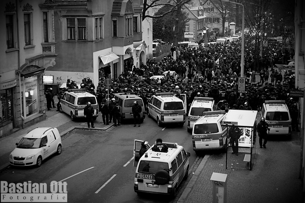 In Plauen wurde die letzte Aktion von der Polizei durch Straßensperren vereitelt